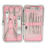 12pcs Manicure Set Pedicure Scissor + Cuticle Knife + Ear Pick + Nail Clipper Kit Stainless Steel Nail Care Tool Sets