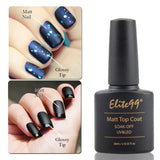 Elite99 10ml Matt Matte Top Coat Nail Gel Polish Nail Art Tips Dull Finish Top Coat Gel Long Lasting Gel Lacquer Matt Top Gel