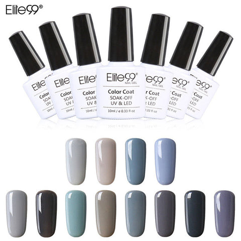 Elite99 New Style 1pcs Nail Gel Polish Soak Off Gel 10ml Long Lasting UV Gel Colorful Polishes Nair Art 12 Gray Colors Choose