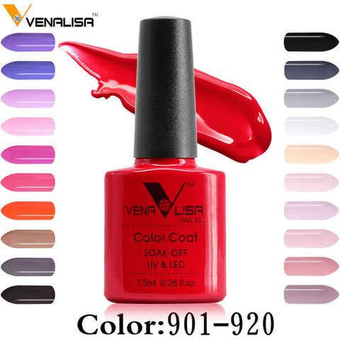 Free Shipping Nail Art Design Manicure Venalisa CANNI 60 Color 7.5Ml Soak Off Enamel Gel Polish LED UV Gel Nail Polishes Lacquer