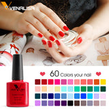 Free Shipping Nail Art Design Manicure Venalisa CANNI 60 Color 7.5Ml Soak Off Enamel Gel Polish LED UV Gel Nail Polishes Lacquer