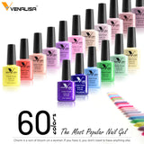 Free Shipping Nail Art Design Manicure Venalisa CANNI 60 Color 7.5Ml Soak Off Enamel Gel Polish LED UV Gel Nail Polishes Lacquer