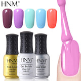 HNM 8ml Soak Off UV Gel Nail Polish Pure Colors Nail Gel Polish Gel Lak Vernis Semi Permanent Lacquer Gel Varnishes Gelpolish