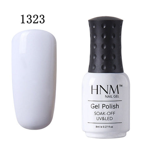 HNM 8ml Soak Off UV Gel Nail Polish Pure Colors Nail Gel Polish Gel Lak Vernis Semi Permanent Lacquer Gel Varnishes Gelpolish