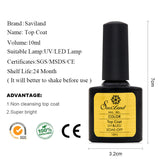 Saviland 2pcs Primer Base Coat No Cleaning Non Cleansing Top Coat For Soak Off Uv Nail Gel Polish Glue Long Lasting Lacquer