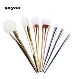 Sayoo New 7pcs Makeup Cosmetic Brushes Set Powder Foundation Eyeshadow Lip Brush Tool
