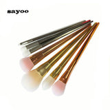 Sayoo New 7pcs Makeup Cosmetic Brushes Set Powder Foundation Eyeshadow Lip Brush Tool