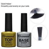 Vrenmol 1pcs Nail Gel Top Coat Top it off + Base Coat Foundation for UV Gel Polish Non Cleansing Top and Base Coat Primer