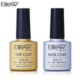Elite99 Long Lasting No Clean Top Coat Base Coat UV Gel Nail Polish Shiny Sealer Manicure Set Soak off Top Base Nail Primer 10ml